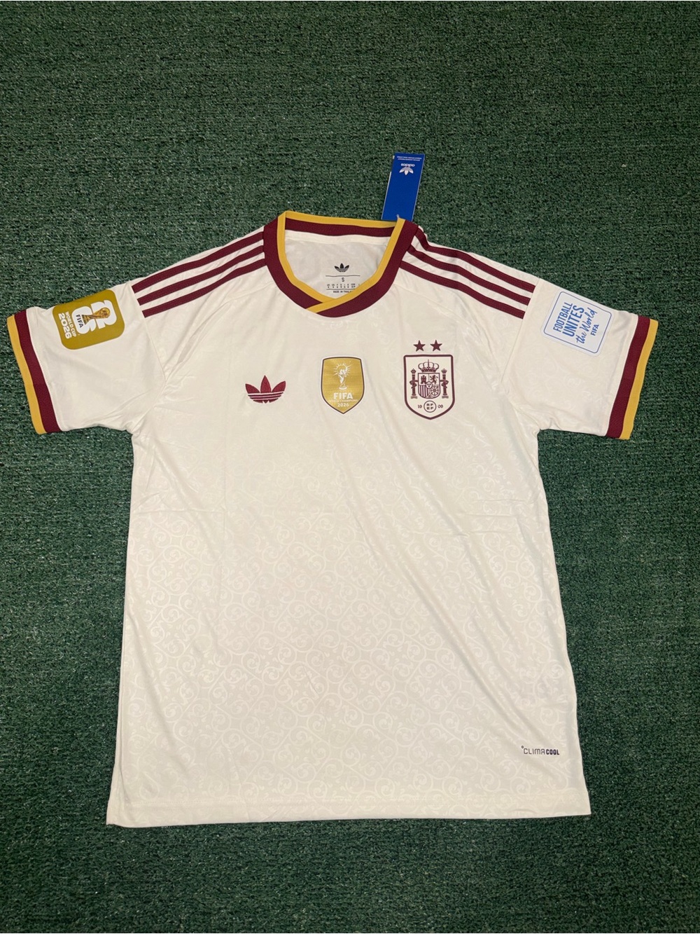 Spain National Team Away Jersey - White & Burgundy